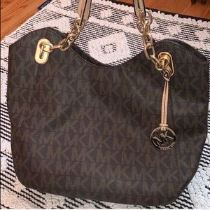 Michael Kors Lilly Brown Signature Monogram Tote